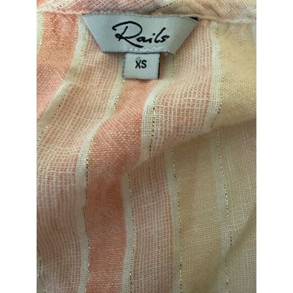 Rails Womens Mira Top Sz XS Juliette Stripe Linen Blend Tank Ruffle Hem Boho - Picture 5 of 6